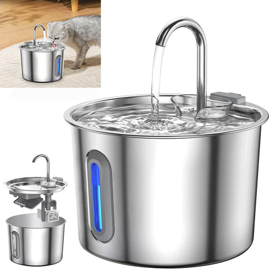 Temaris PureFlow Edelstahl-Trinkbrunnen für Katzen